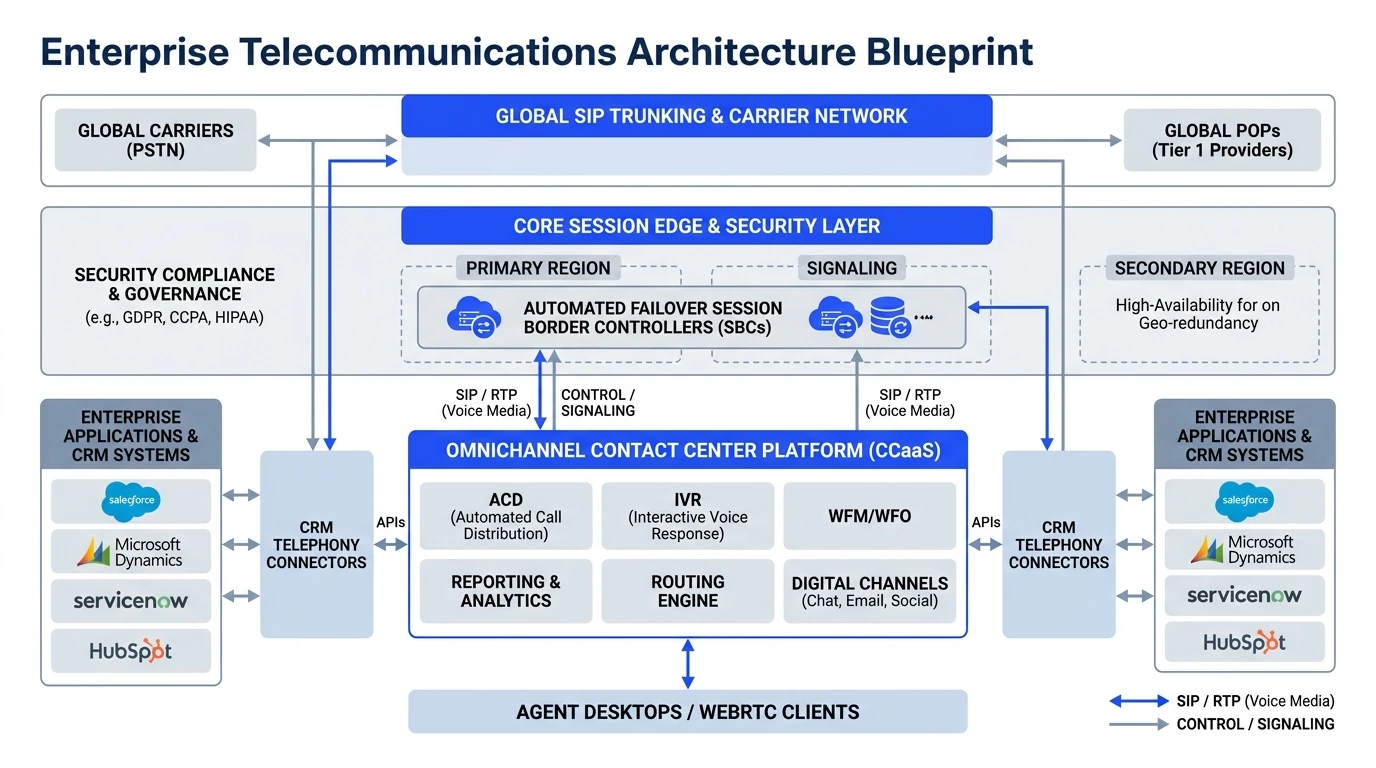 DIDWire Enterprise Telecommunications Architecture Blueprint and CCaaS Interconnects